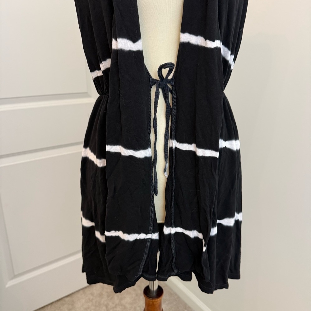 Boston Proper Black Tie Dye Sleeveless Coverup Size Small - Picture 3 of 8